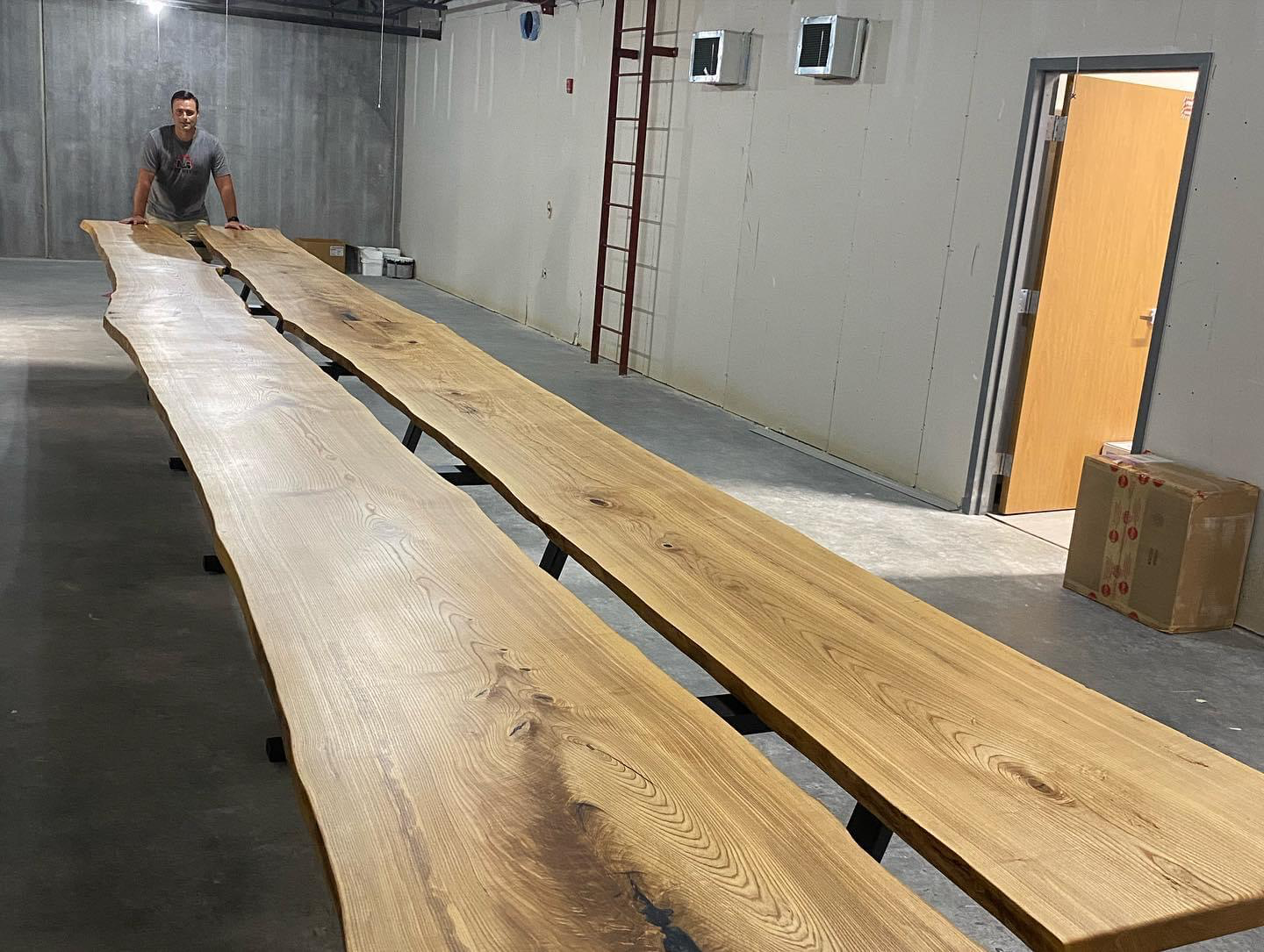 A 30-foot-long table for Hubler Honda in Taylorsville, Ind.
