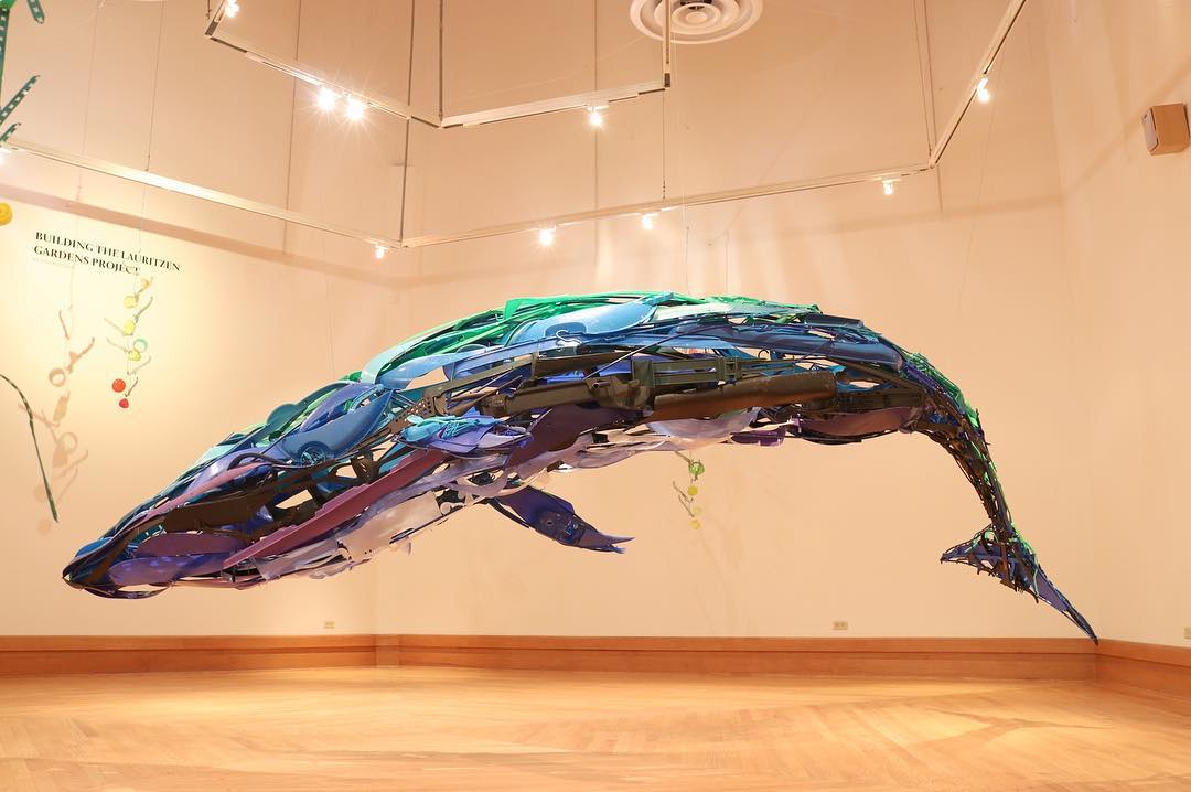 The centerpiece of “Mother Sea – Haha naru umi” is a massive 16-foot-long whale that was largely constructed in Fort Wayne at Tekventure.