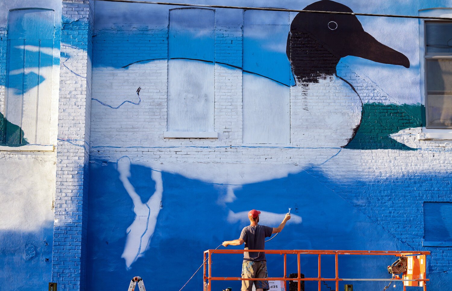 Parsley's mural features lake life and wildlife native to the Warsaw area.