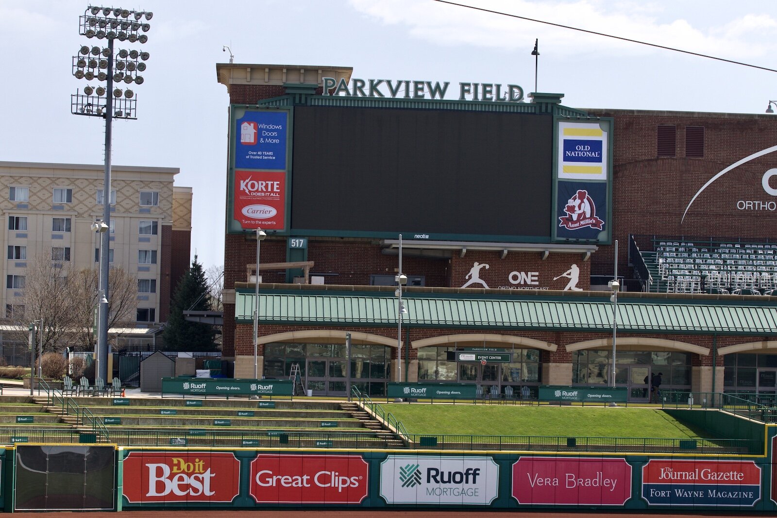 The large video screen and lawn seats where both details inspired by other popular ballparks.