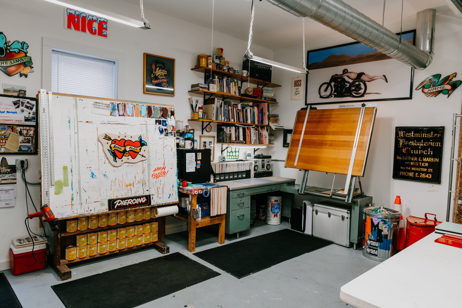 Justin Lim's workspace in downtown Fort Wayne.