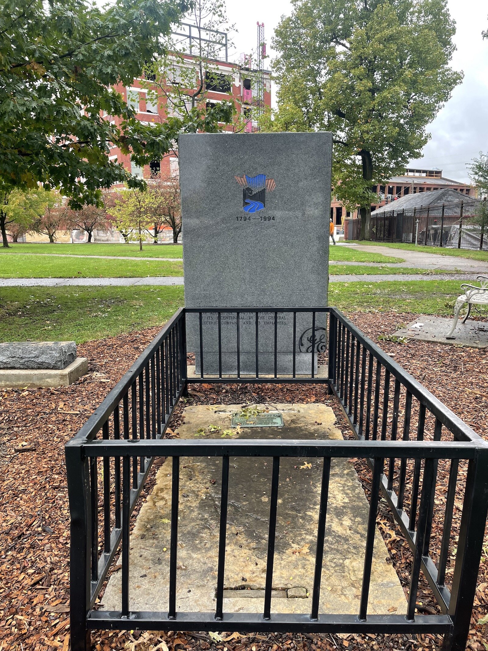 Gov. Samuel Bigger’s grave remains at McCulloch Park, which was a cemetery before Lindenwood Cemetery opened. Its location was forgotten for a time.