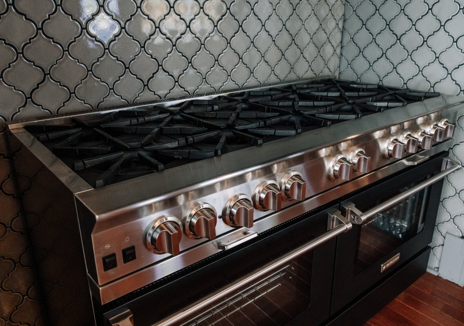 Gas burners in the Sanctuary's commercial-grade kitchen.