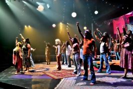 Three Rivers Music Theatre performs the musical “Hair” in July 2016 about peace, love, and revolution.