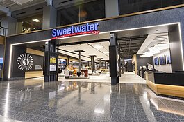 Sweetwater's new retail store entrance provides a glimpse into what you can expect inside. 