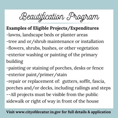 Requirements for Beautification Program projects