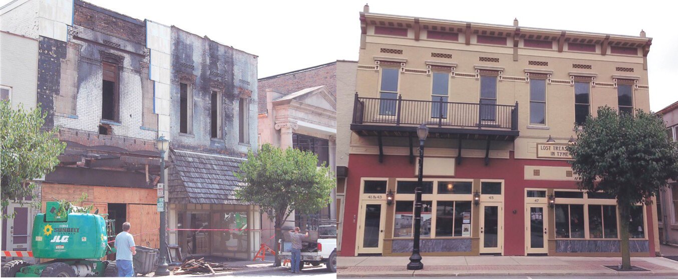 41 and 47 W. Market, before and after