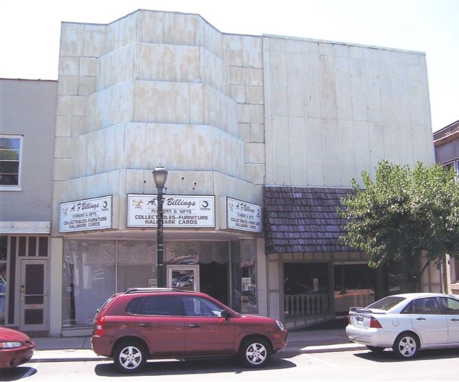 41 and 47 W. Market during renovations. The buildings are separate but their facades makes them appear as one. 