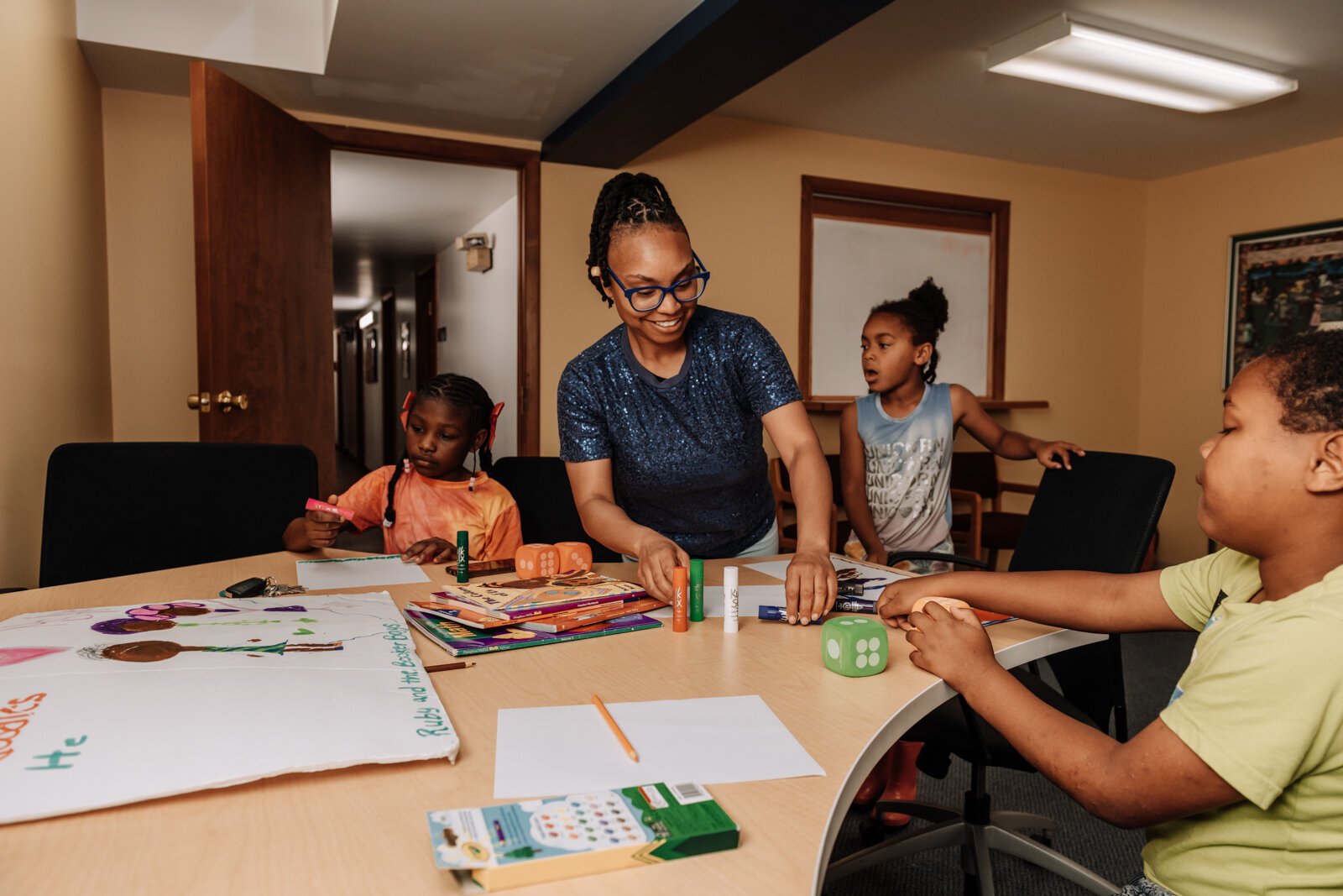 Alle Wims of Brain Geeks Learn educational services works with students during a private tutoring session at PENTA Center, 2513 S. Calhoun St.