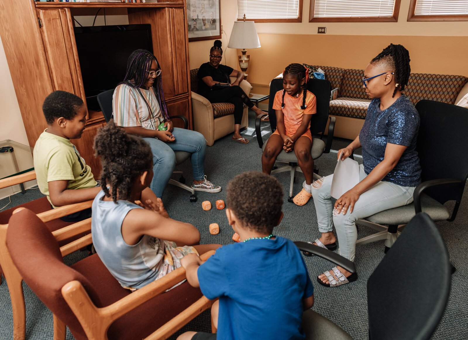 Alle Wims of Brain Geeks Learn educational services leads her students in a competitive counting game during a private tutoring session at PENTA Center, 2513 S. Calhoun St.