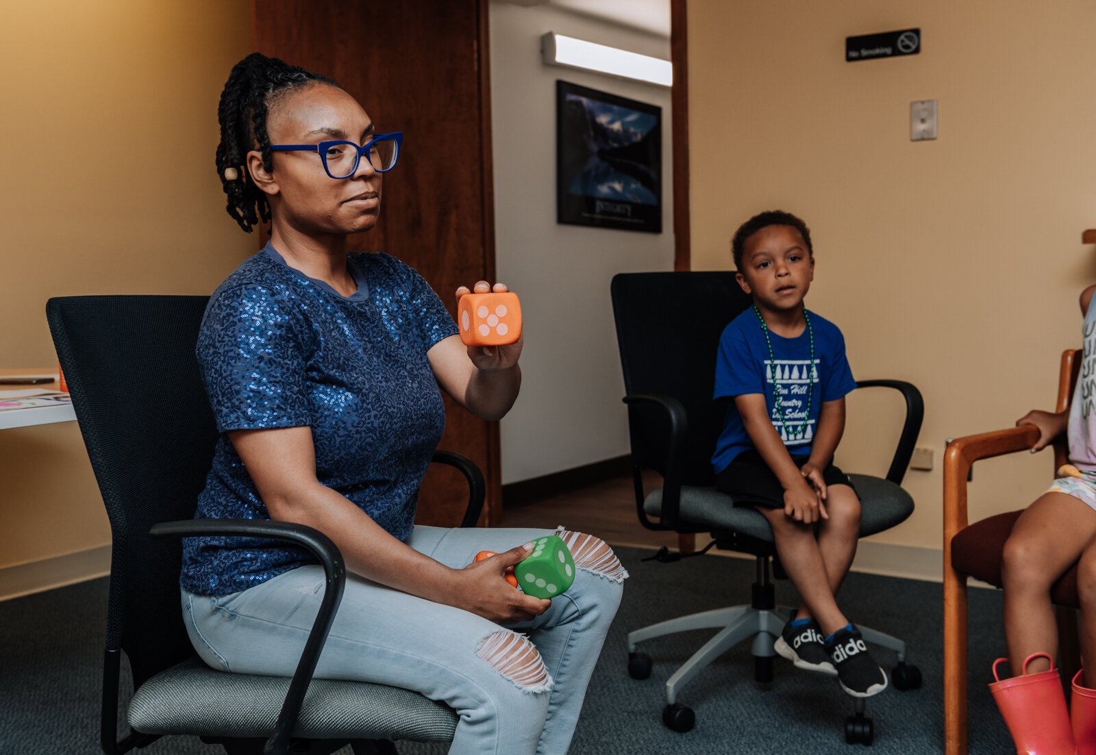 Alle Wims of Brain Geeks Learn educational services leads her students in a competitive counting game during a private tutoring session at PENTA Center, 2513 S. Calhoun St.
