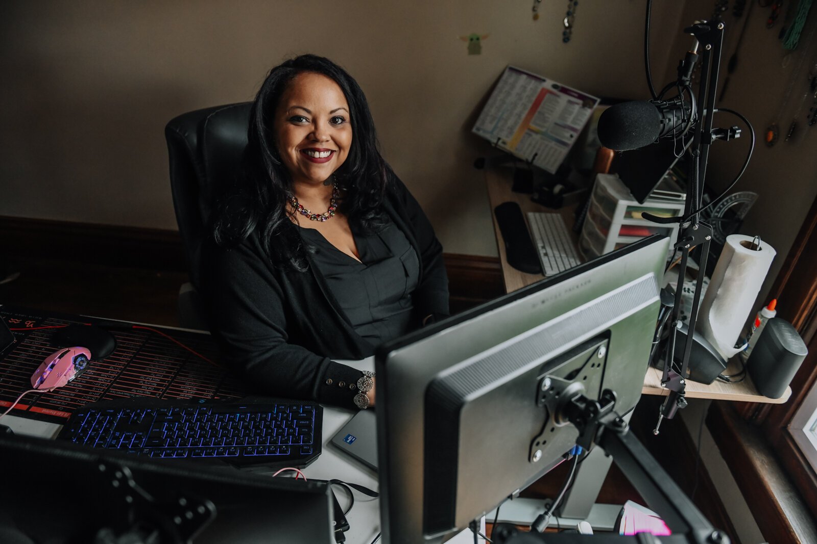 Adia Lewis, Founder and Owner of ALL Business Management Consulting, works from her home in Fort Wayne.