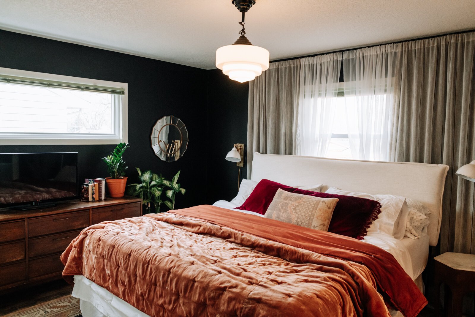 The master bedroom of the Keefe family home.