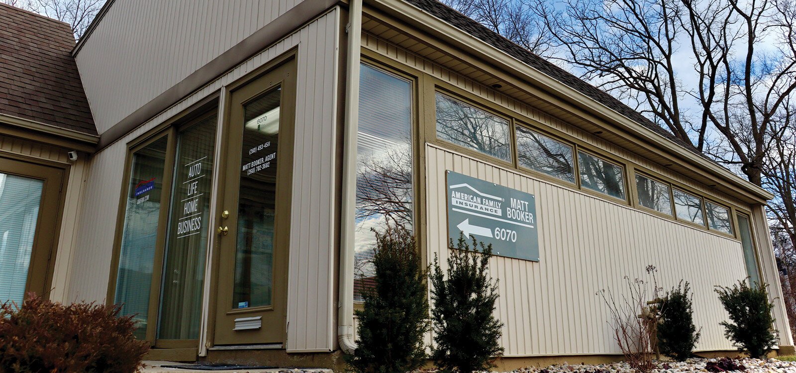 The exterior of Matt Booker Insurance Agency on State Street.