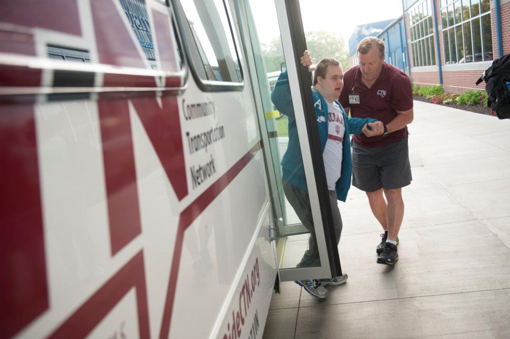 CTN driver John assists a client from Easterseals Arc Northeast Indiana.