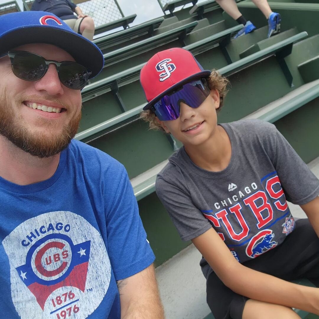 Big Brother Jarek Hoppe and his Little Brother Carter at a baseball game in 2023.