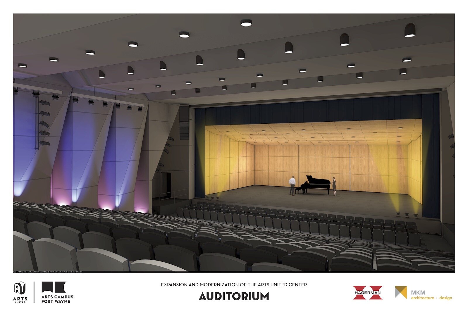 A rendering of the Arts United Center Auditorium.