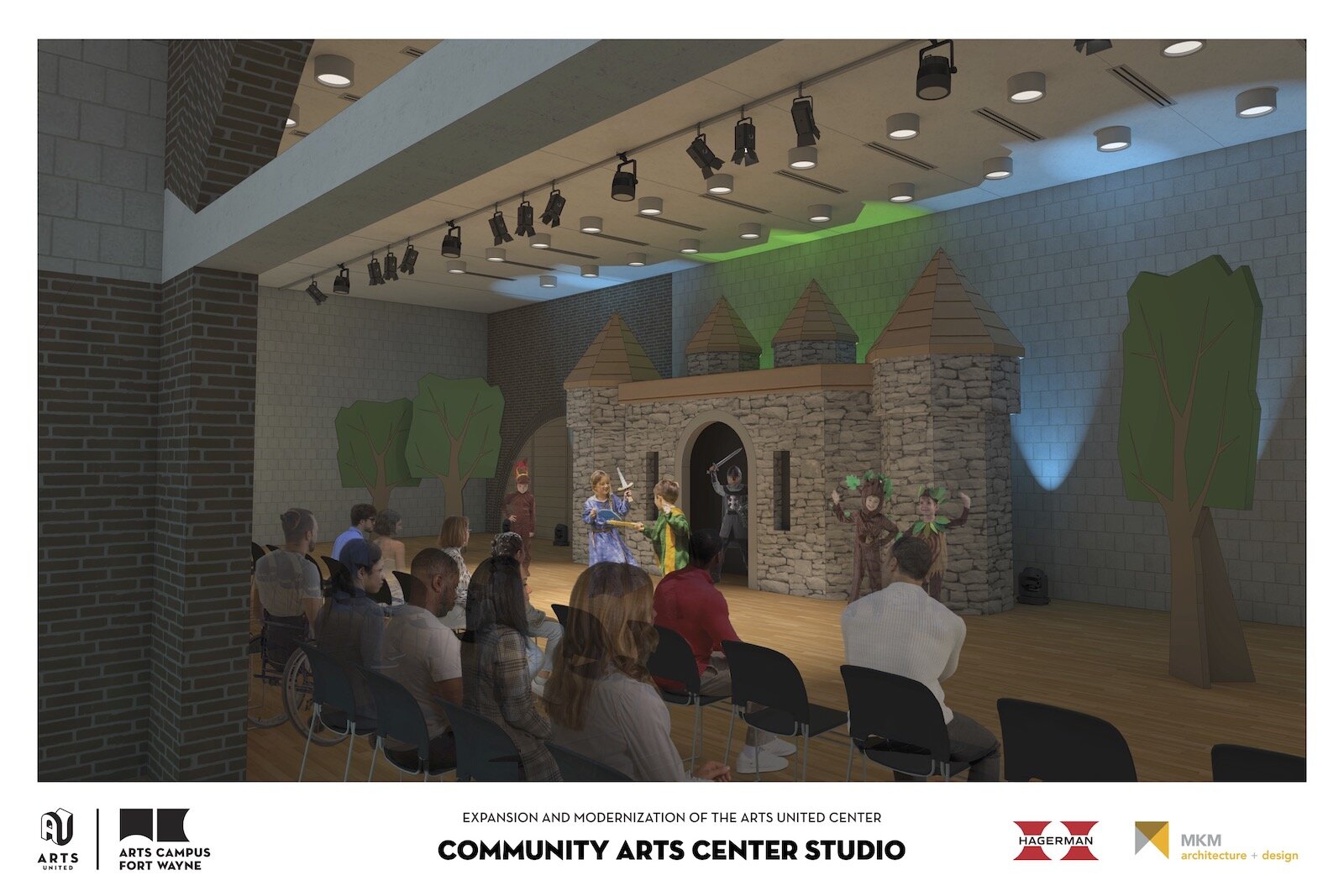 A rendering of the Arts United Center studio.