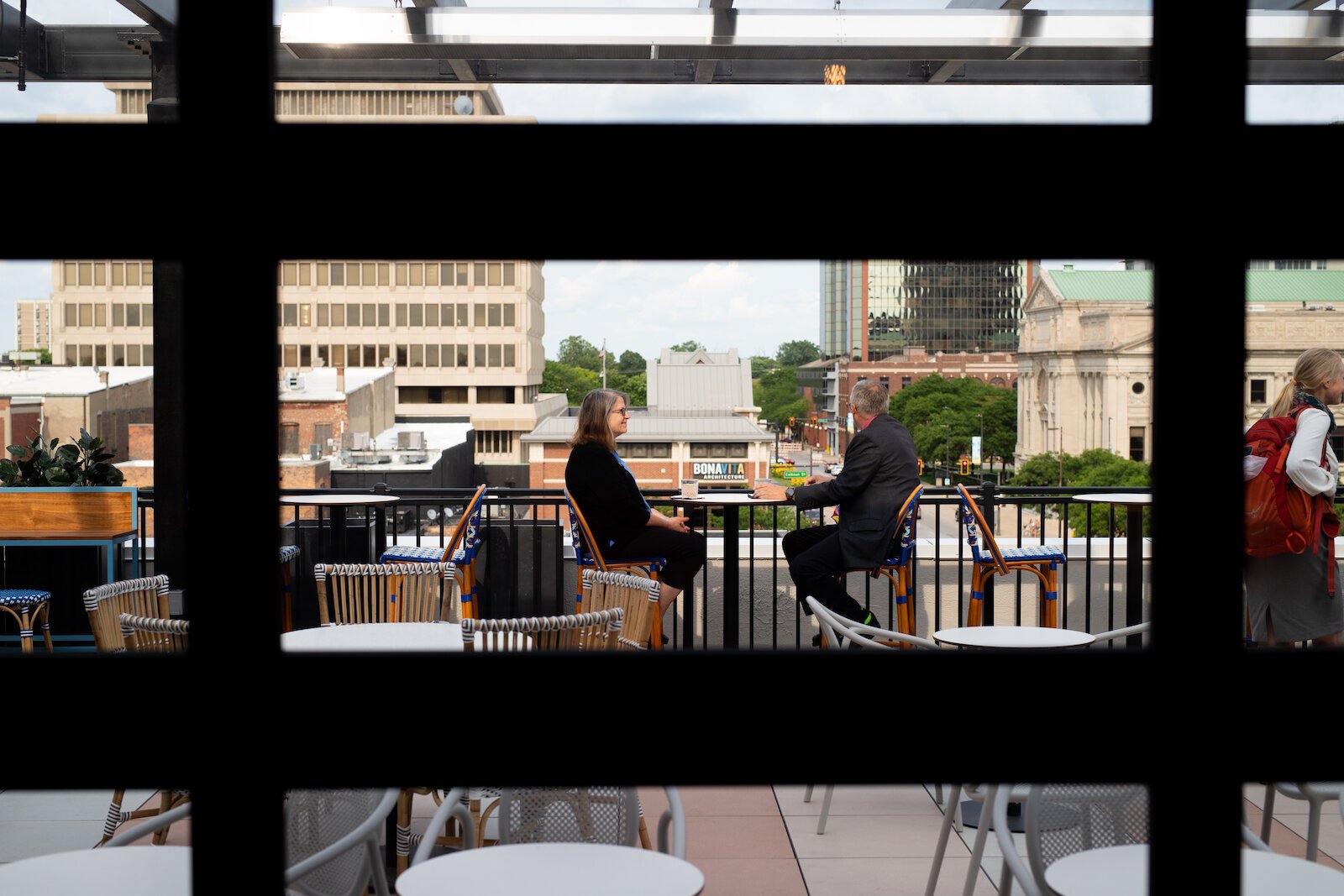 Guests enjoy the Grand Opening of The Bradley at Birdie's Rooftop Bar at 204 W. Main St.