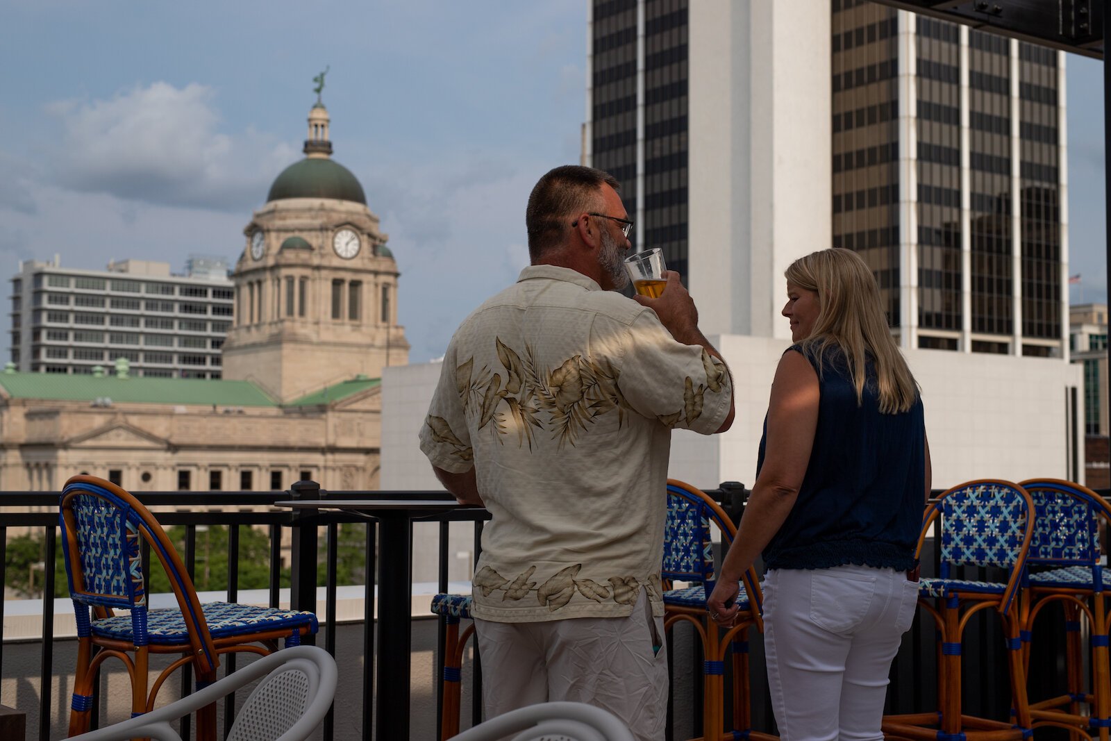 Guests enjoy the Grand Opening of The Bradley at Birdie's Rooftop Bar at 204 W. Main St.