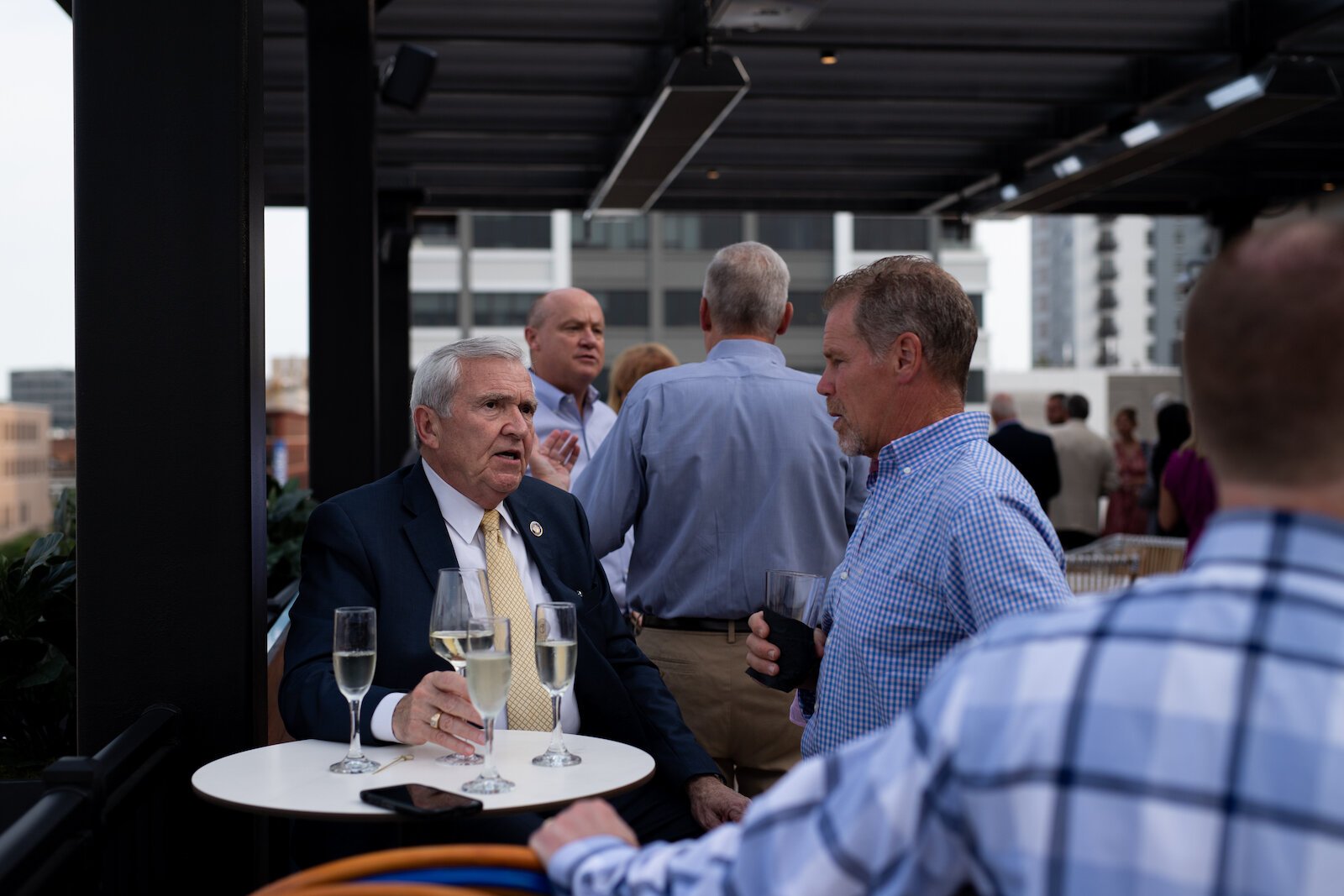 Mayor Tom Henry enjoys the Grand Opening of The Bradley in downtown Fort Wayne.