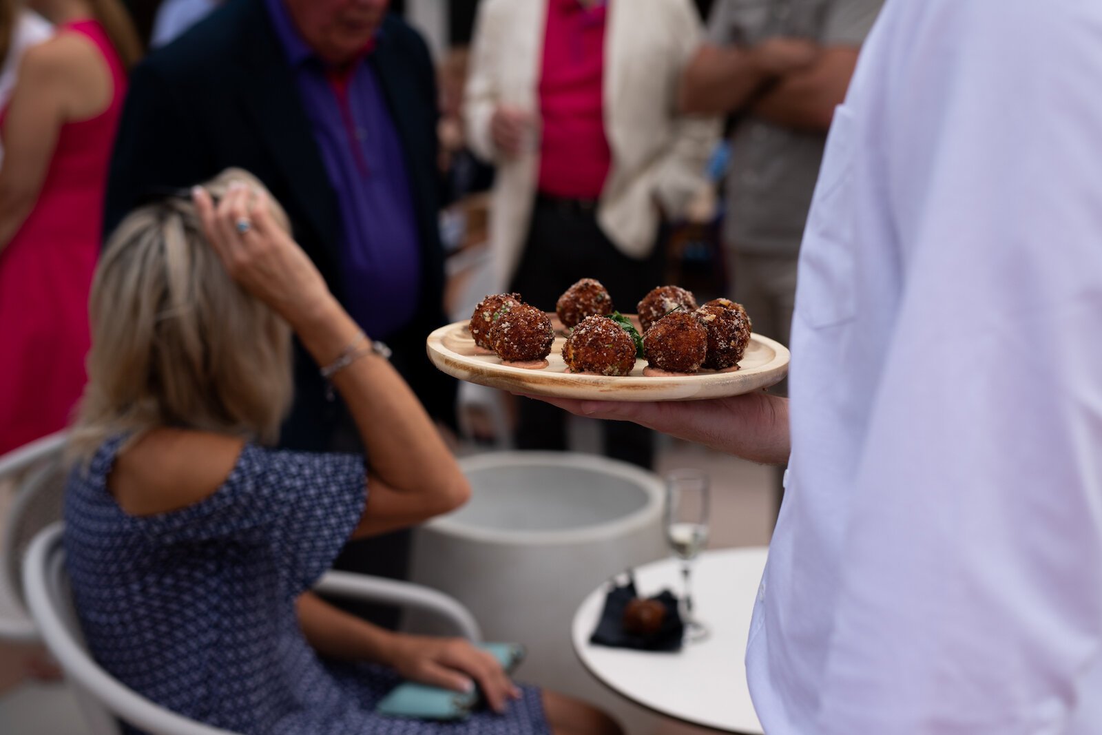 Fried Mac n' Cheese balls are served at Birdie's Rooftop Bar at The Bradley at 204 W. Main St.