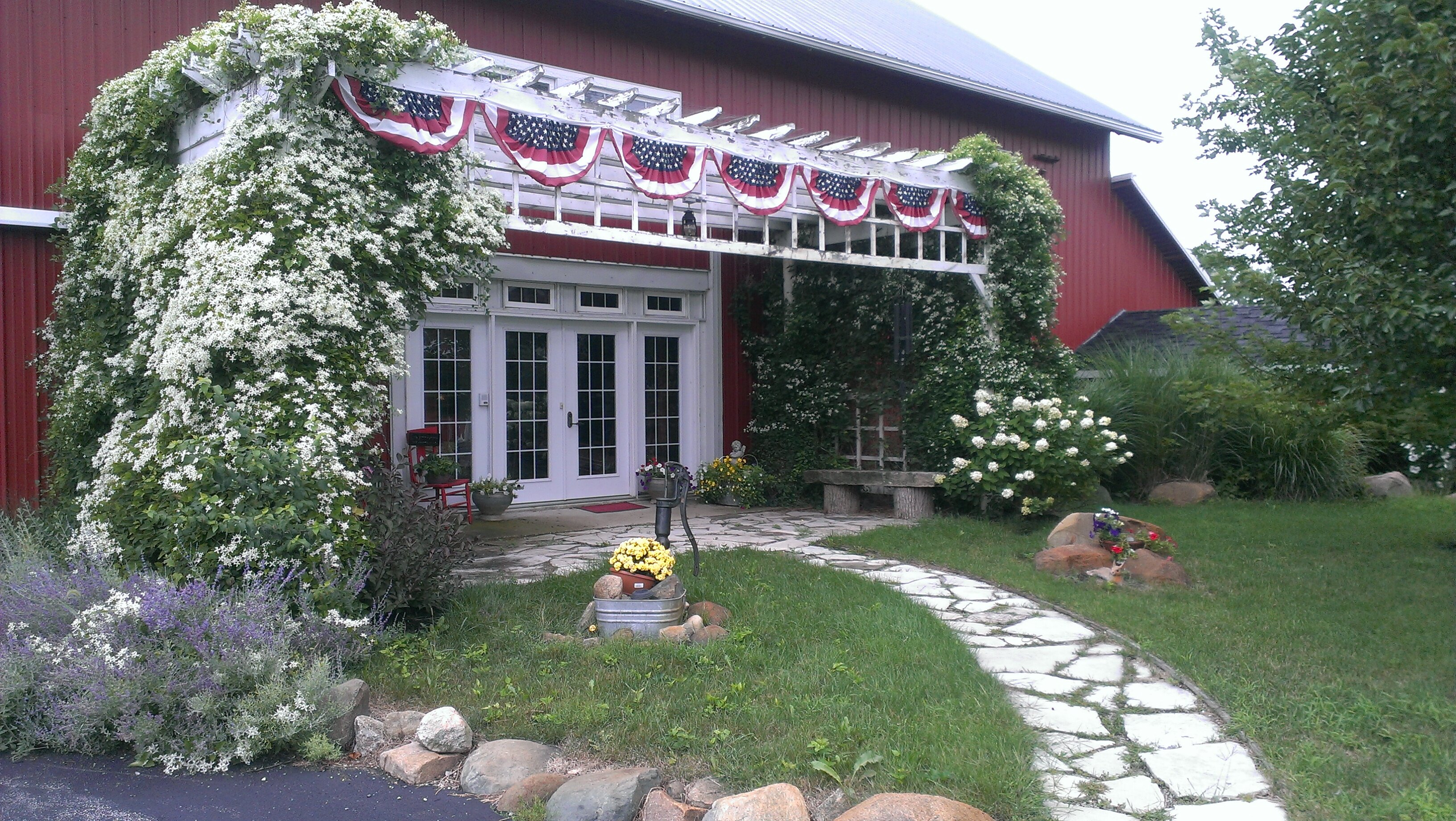 The entrance to the Ridgeway's 170-year-old barn turned home.