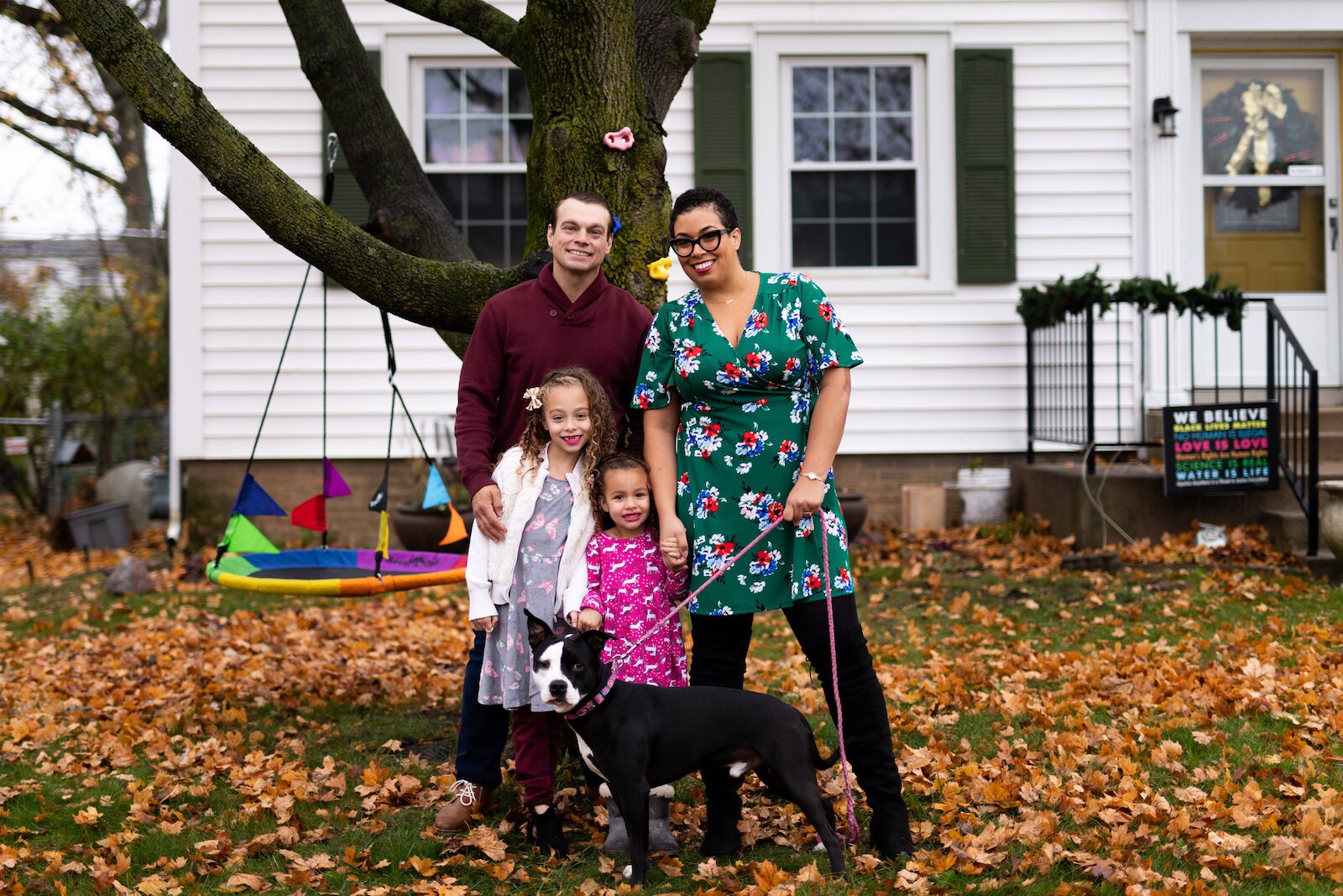 Sierah Barnhart, right, and her family in Historic Southwood Park.