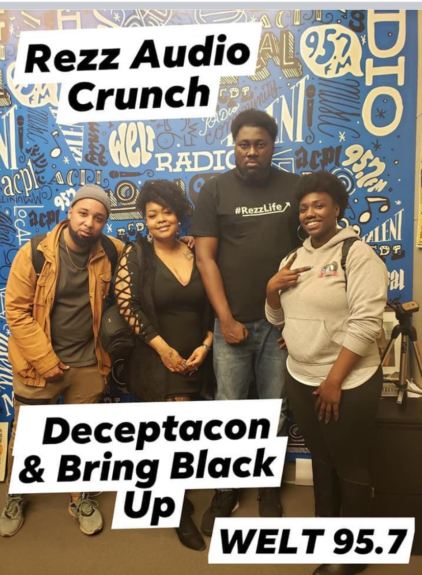 Mylisa Kelly (center) and Cicelle Beemon (right) of Bring Black Up at WELT 95.7 radio.