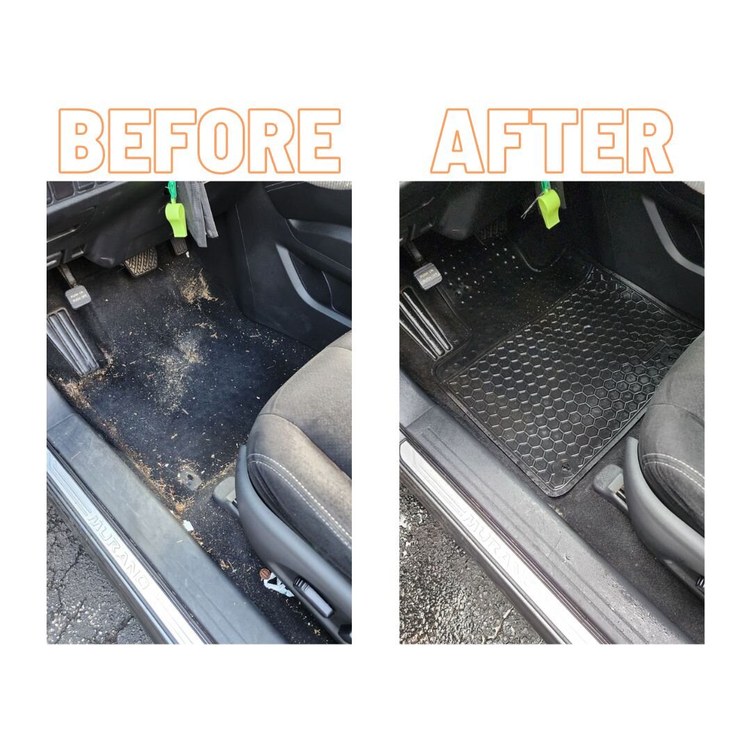 Before and after photos of work done by Keepin' It Klean Mobile Detailing.