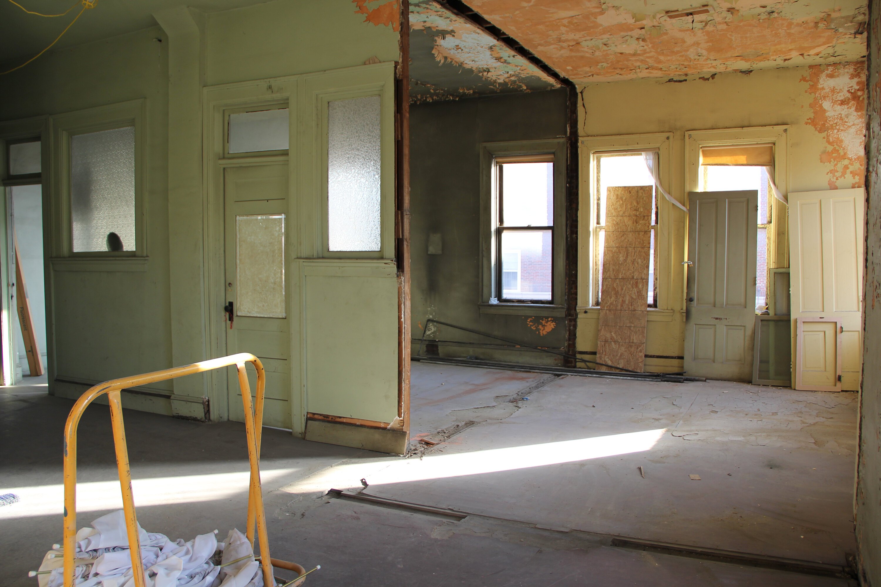 The second floor of the Eagles Theatre before renovations.