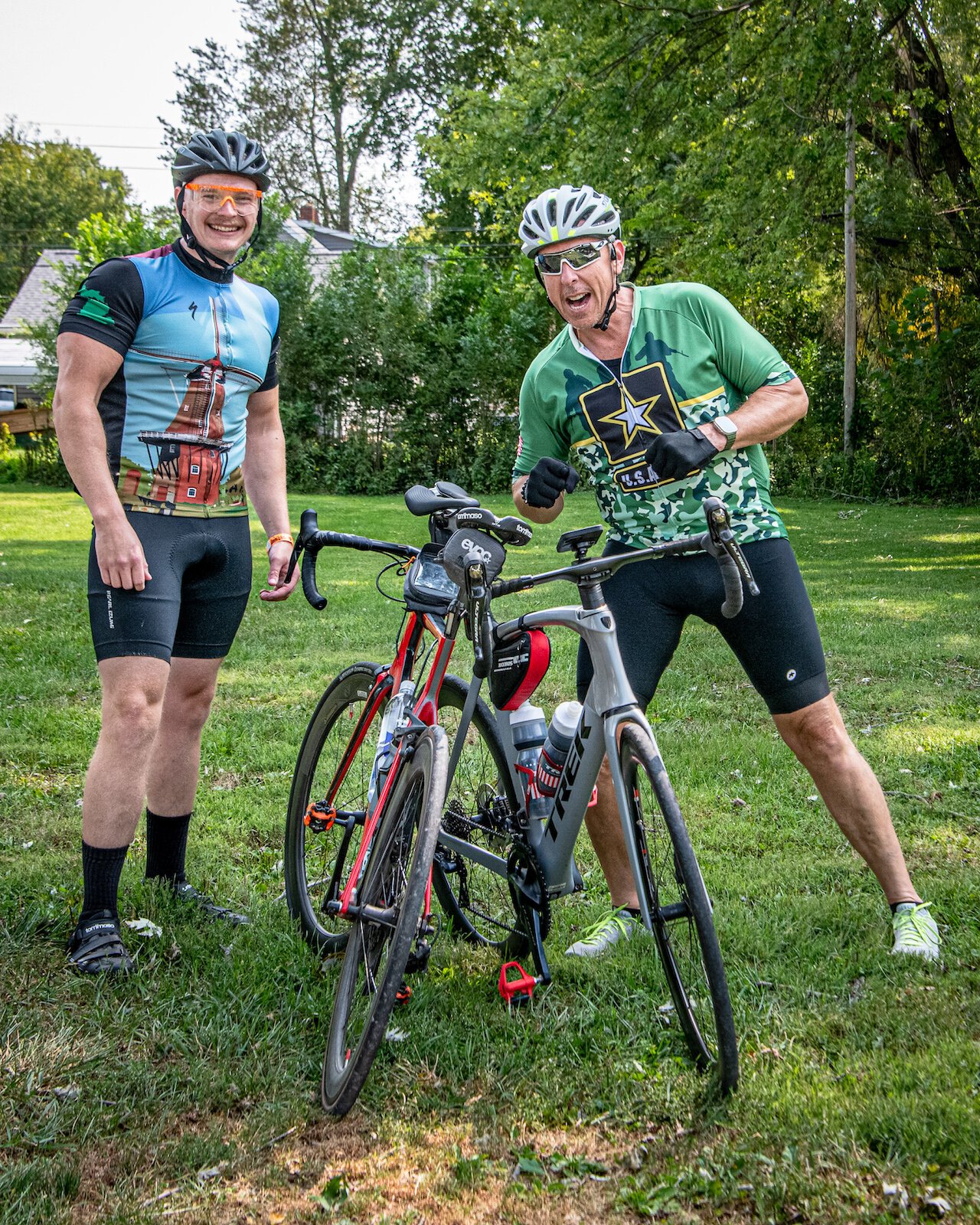 Chris Wetherford, Senior Vice President, Operations of PaperWorks, and his son Ben, at Dam to Dam Century Ride.
