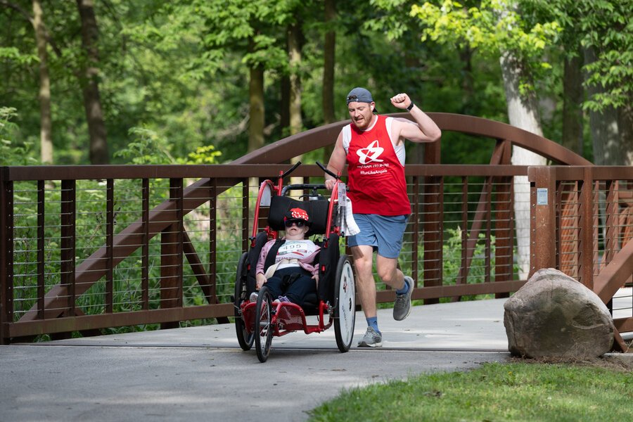 Ben McFarland, who works for Ford Meter Box, with My Team Triumph during Wabash Run The River.