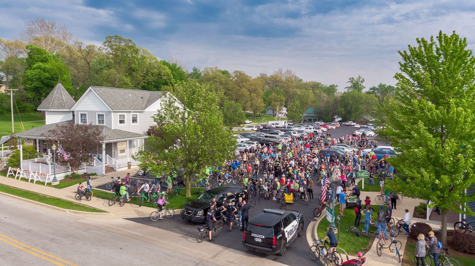 Nearly 850 bikers participated in the critical mass bike ride from Winona Lake to Downtown Warsaw.