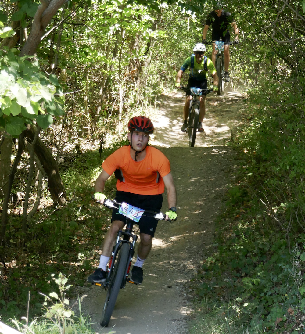 David Schramm and other Grace students enjoy the mountain bike trails near campus.
