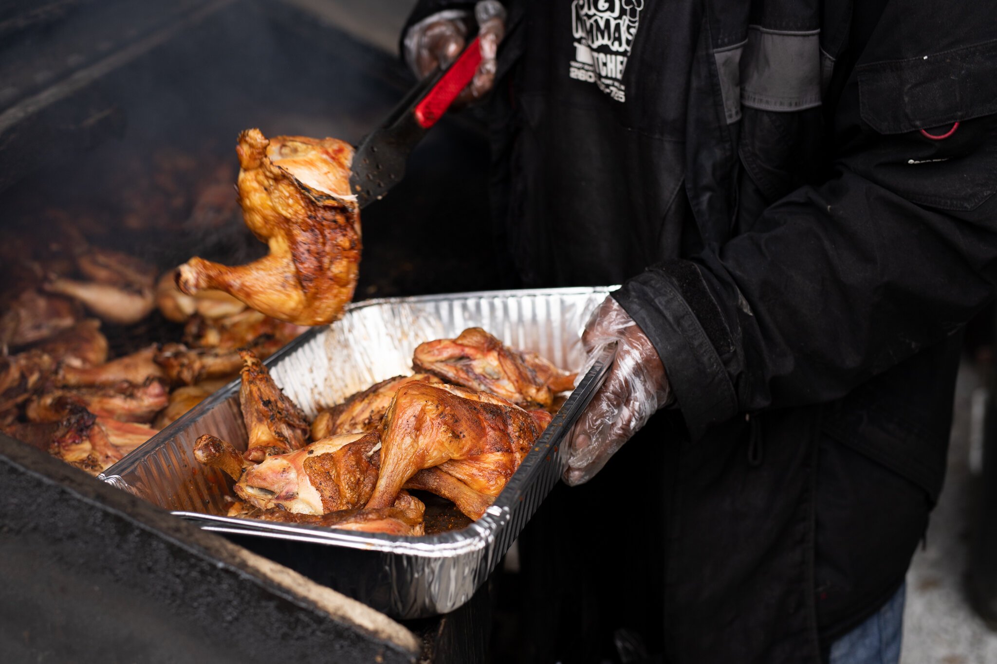 Big Momma's Kitchen and other supporters provide food for the Curbside BBQs.