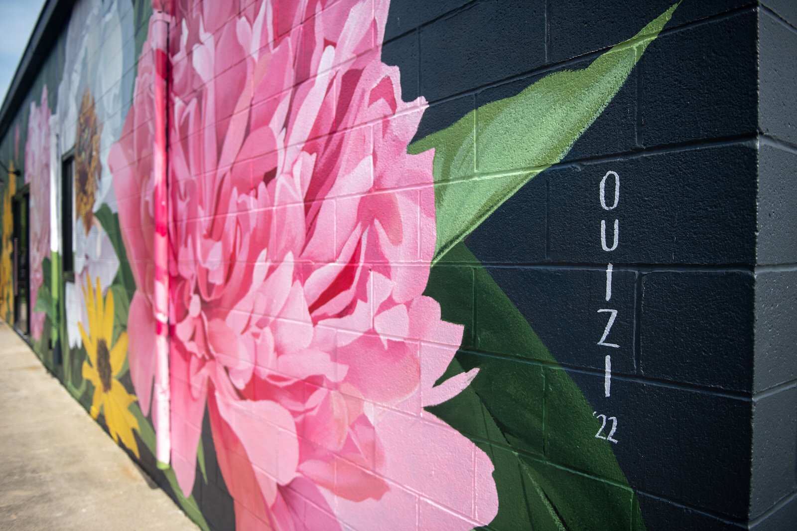 Muralist Louise 'Ouizi' Jones painted the side of Reusser, a digital agency located at 150 S. Main St. in Roanoke.