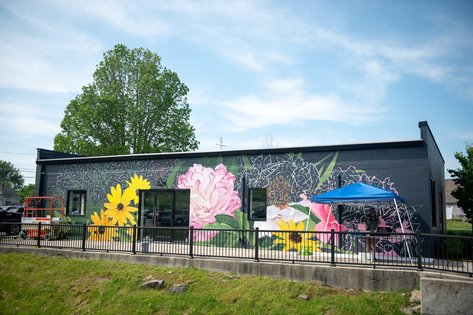 Muralist Louise 'Ouizi' Jones painted the side of Reusser, a digital agency located at 150 S. Main St. in Roanoke.