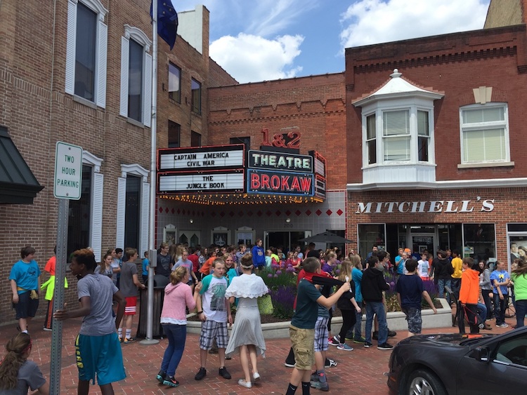 The Brokaw is a center of local life in downtown Angola.