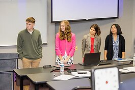 Students prepare to pitch their business plan for a chance to win $5,000.