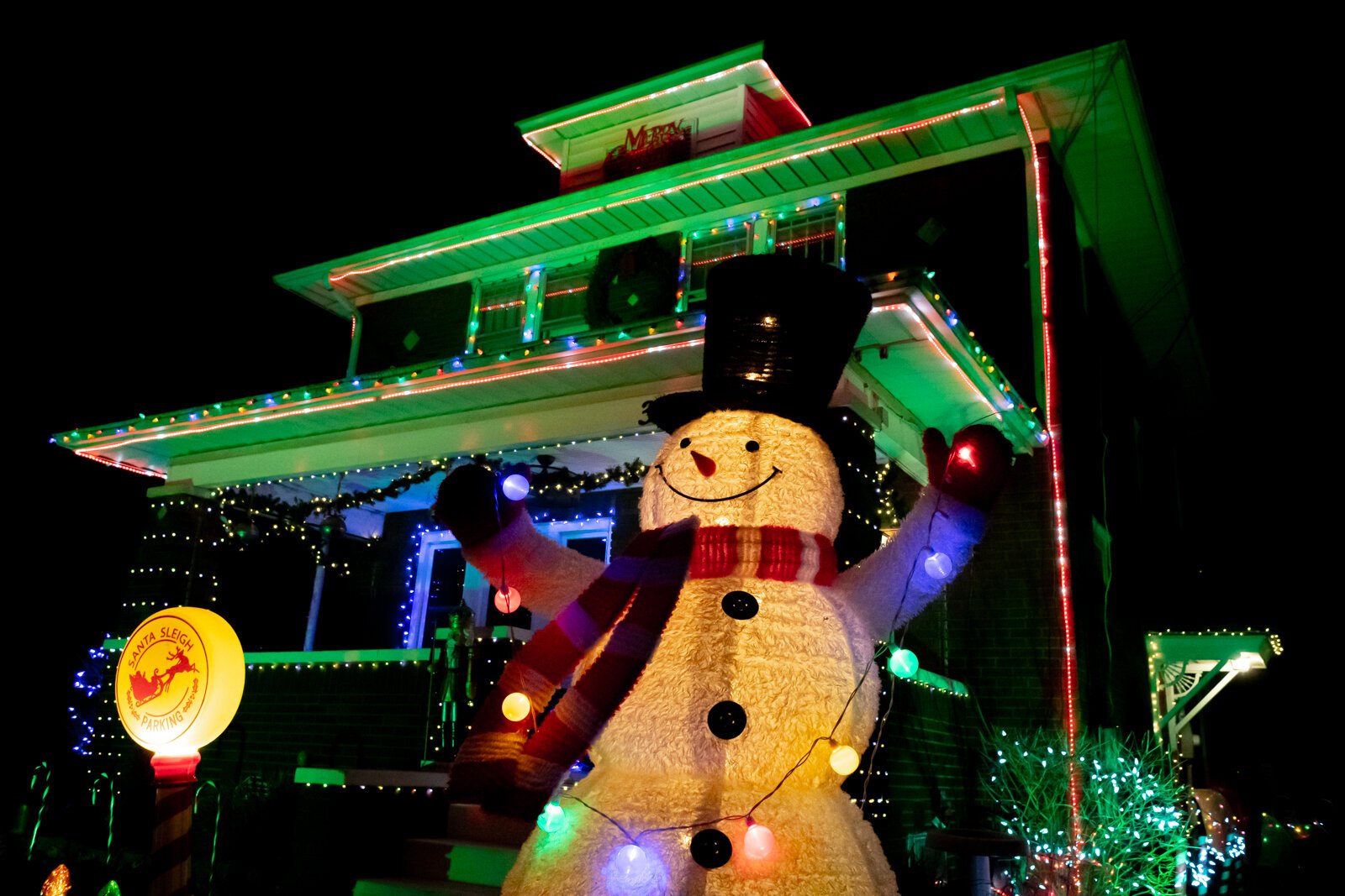 Andrew and Amanda Landers’ home is all decked out for Christmas at 3361 Sand Point Rd.