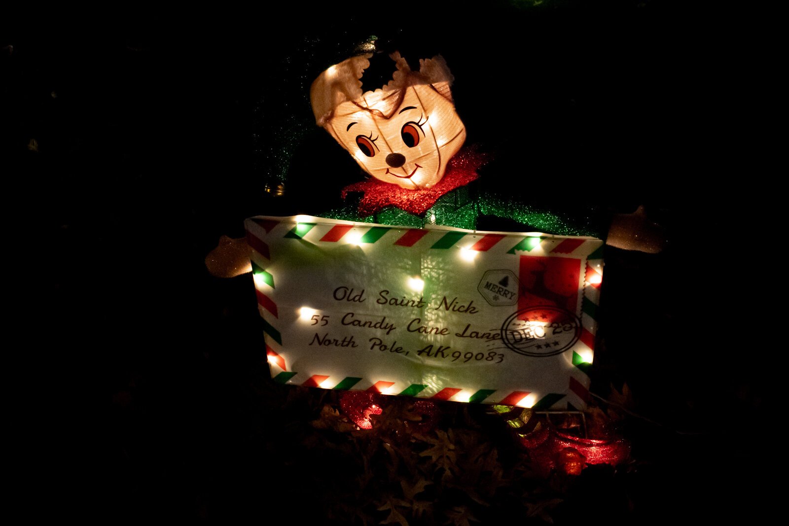 Andrew and Amanda Landers’ home is all decked out for Christmas at 3361 Sand Point Rd.