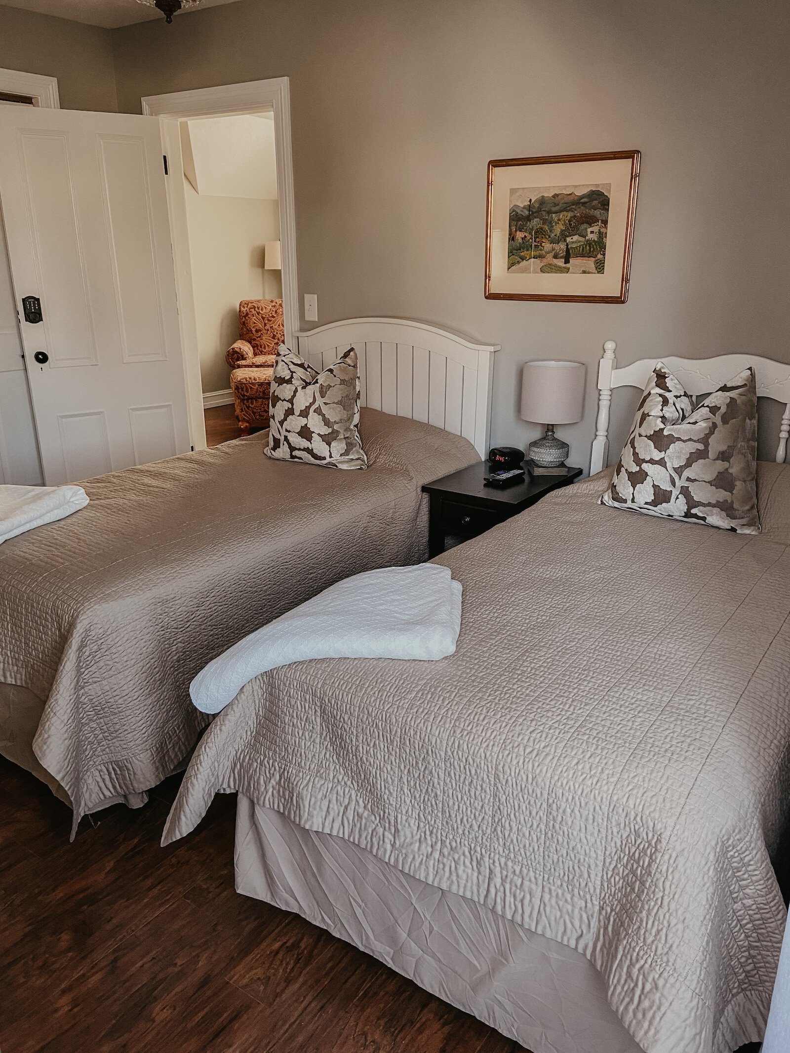 A cozy bedroom at the Clarkson House.