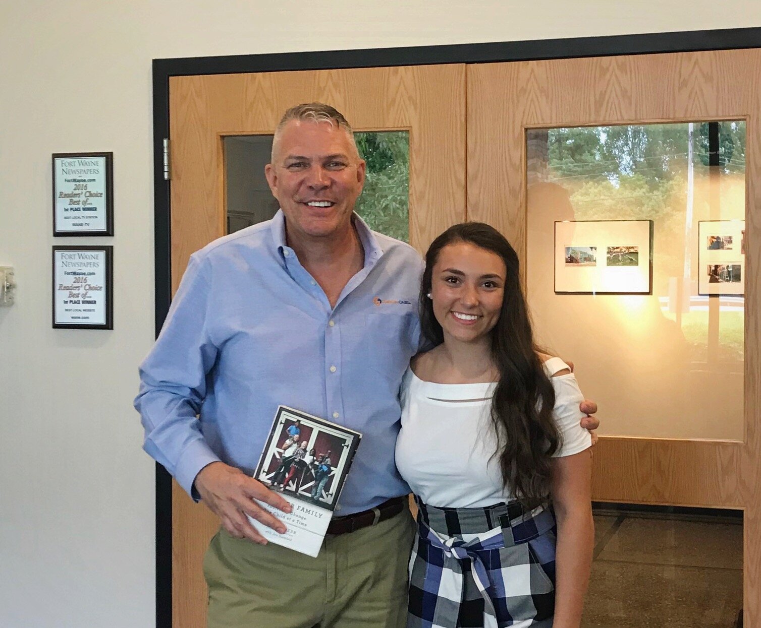 AnnaBella Brown, right, is working with the national Founder and CEO of Comfort Cases, Robert Scheer.