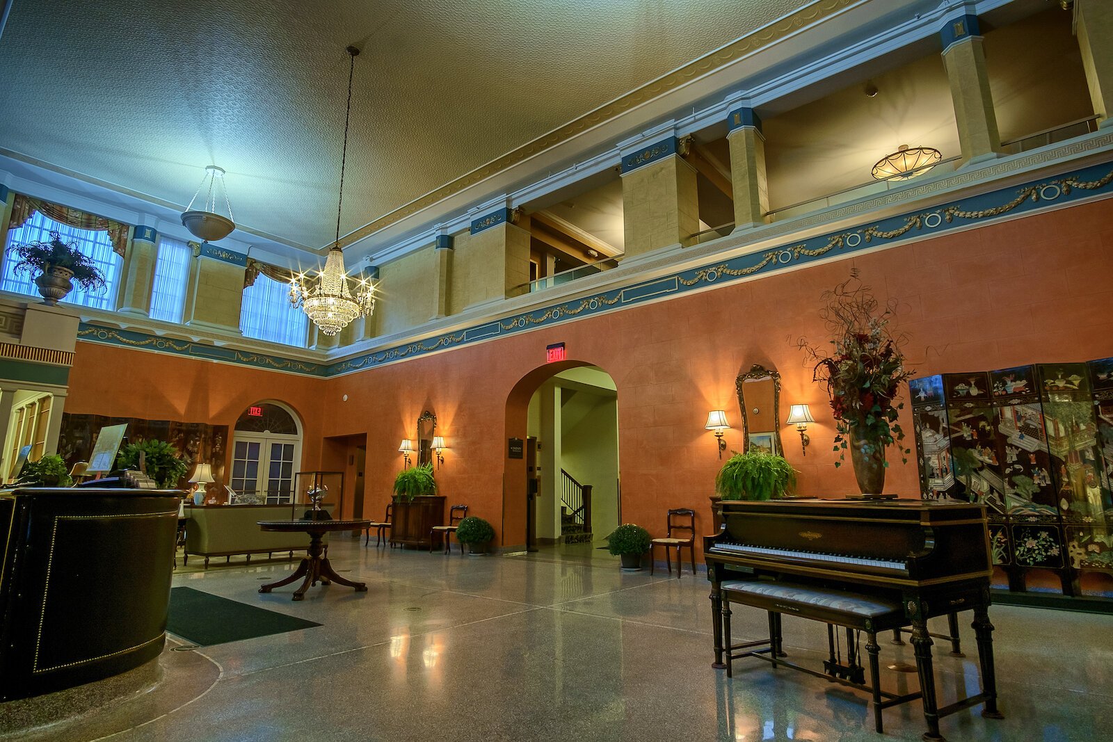 The main lobby of the Charley Creek Inn at 111 W. Market St. in Wabash.