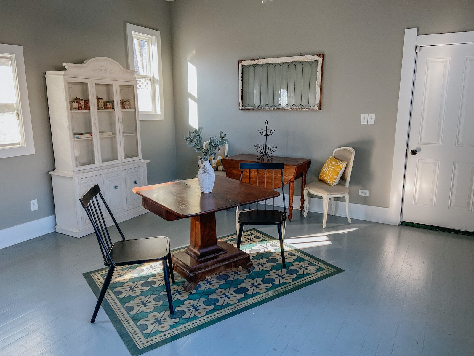 A living room table at the Clarkson House.