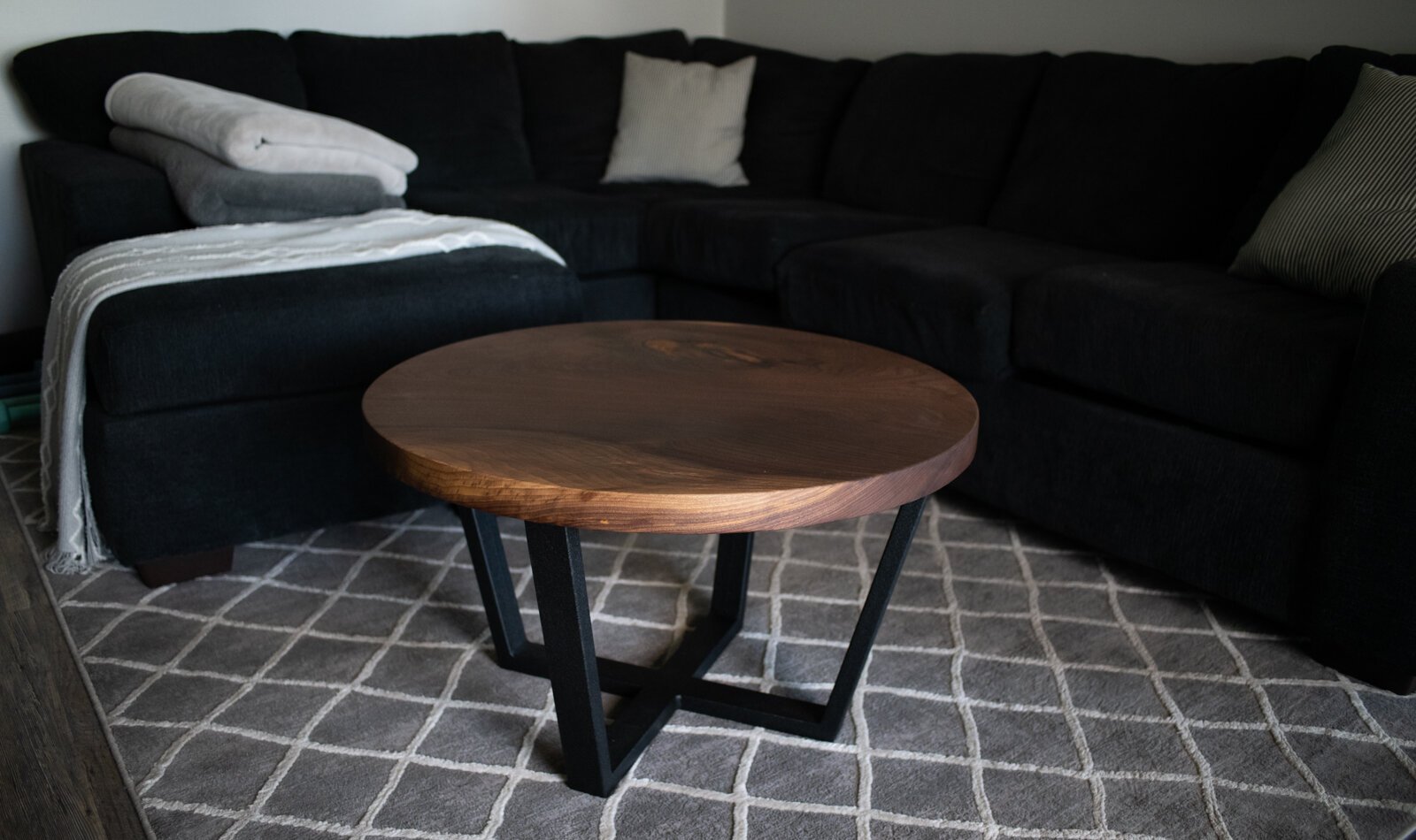 Lee Hoffmeier's first coffee table in his home.
