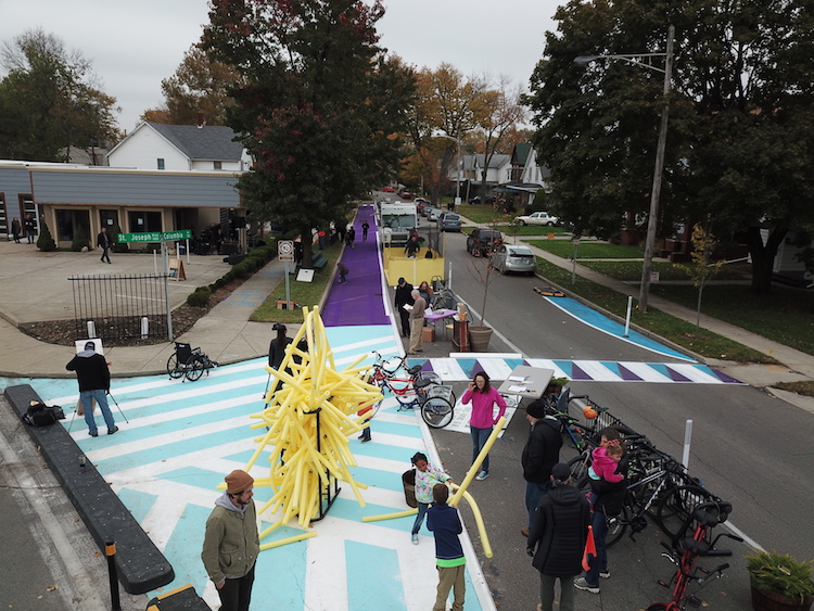 In one project funded by Indiana AARP, the ATC worked with local business owners to bring community activities to the corner of Columbia Avenue and St. Joseph Boulevard.