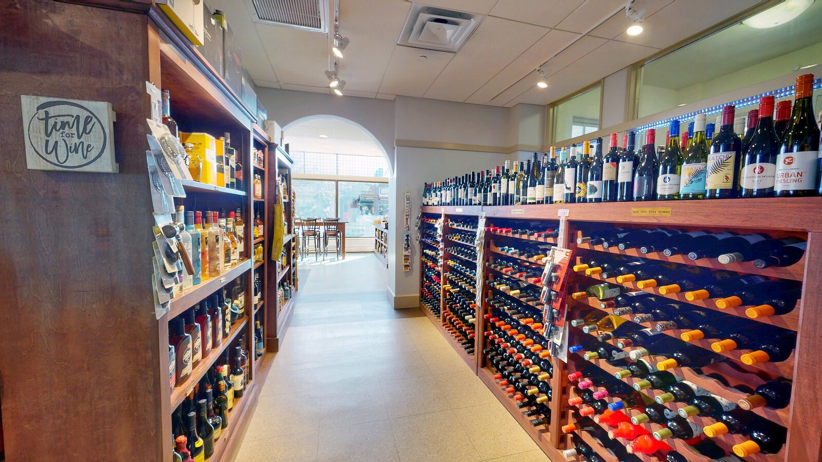 Inside the wine shop at Charley Creek Inn