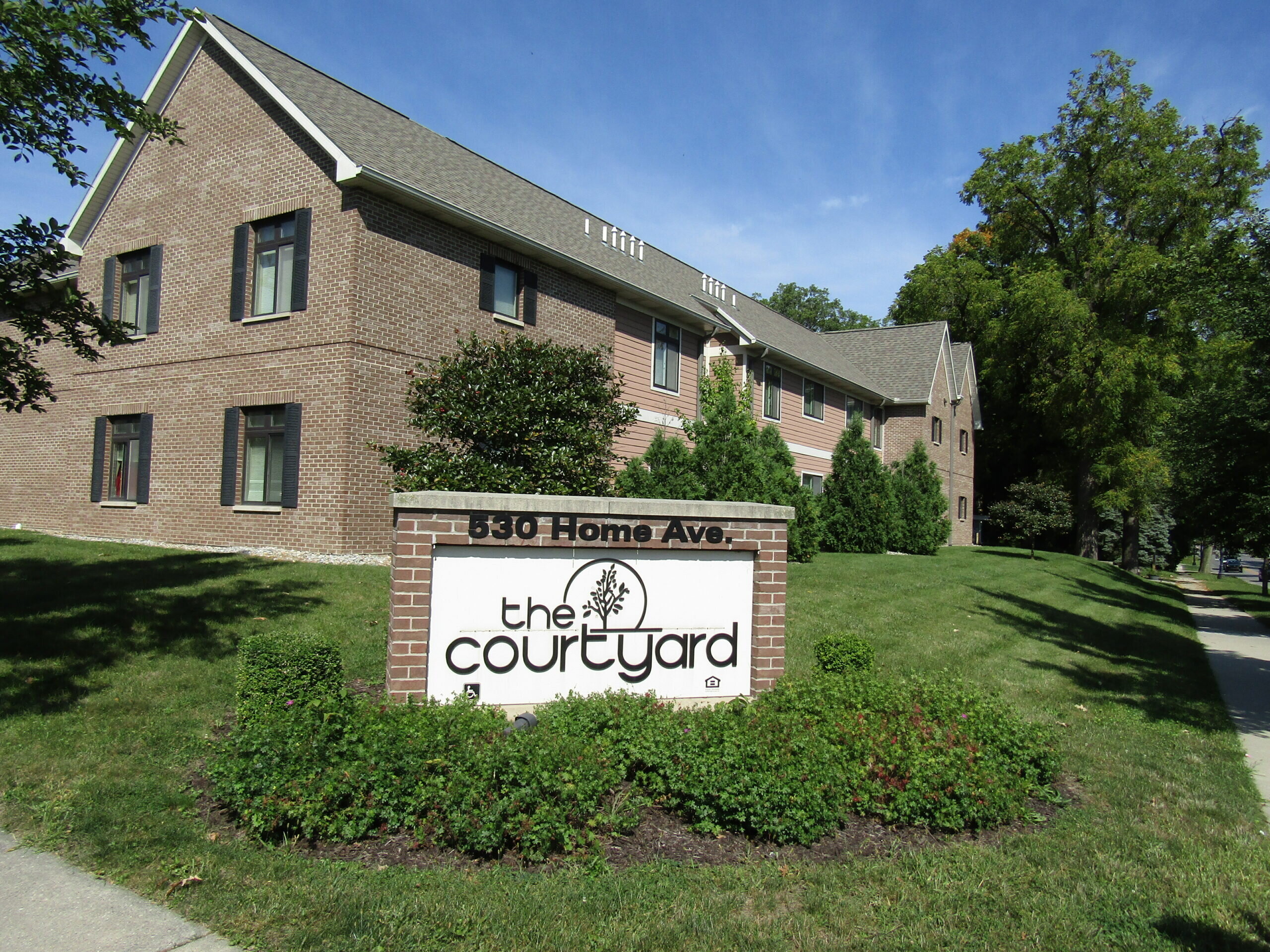 The Courtyard is an apartment complex that houses young adults, usually between ages 18 and 24. Priority is given to those who’ve aged out of the foster care system or who have been, or are in danger of becoming, homeless.